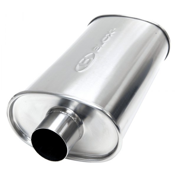 Blox Racing® - SL Sport Stainless Steel Oval Silver Exhaust Muffler without Tip