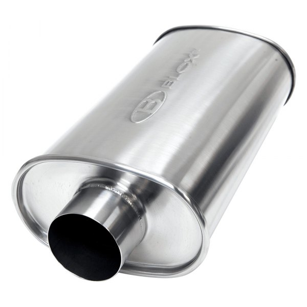 Blox Racing® - SL Sport Stainless Steel Oval Silver Exhaust Muffler without Tip