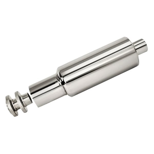 Blox Racing® - N1 Stainless Steel Round Silver Exhaust Muffler with Straight Cut Tip