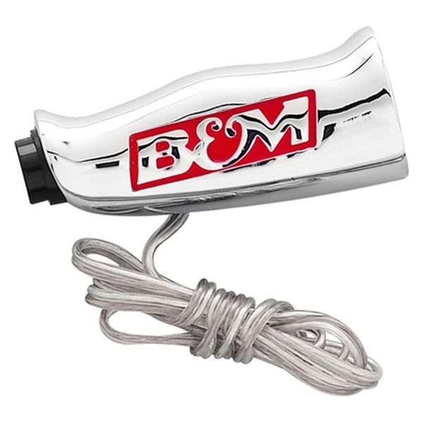 B&M® - Automatic T-Handle Chrome Shifter with Logo and Button Switch
