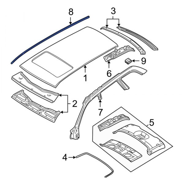 For BMW Genuine Roof Drip Molding Right 51138214114