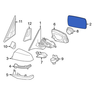 BMW OE - Front Left Door Mirror Glass