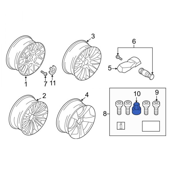 BMW OE 36136765543 Wheel Lock Key