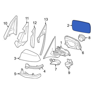 BMW OE - Front Left Door Mirror Glass