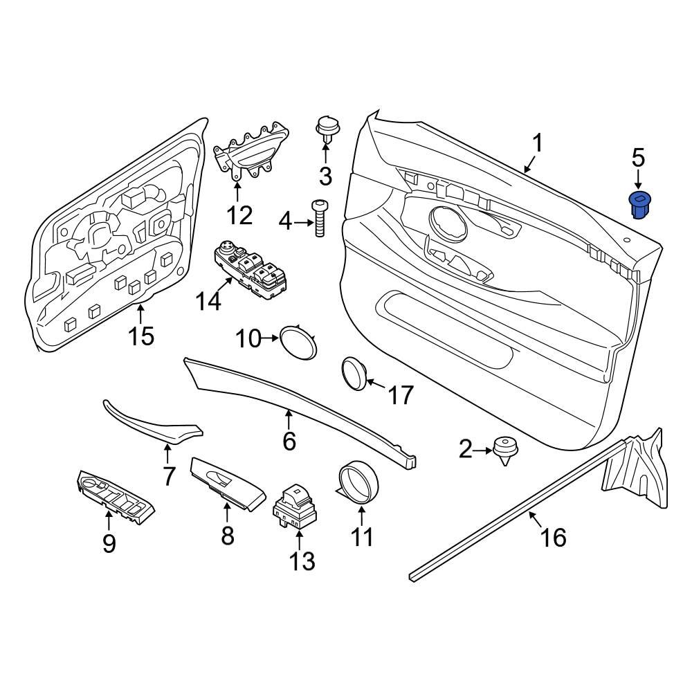 BMW OE 51429156513 Front Door Lock Knob Bezel