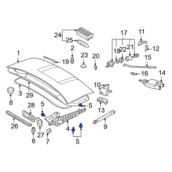 Deck Lid Hinge Bolt