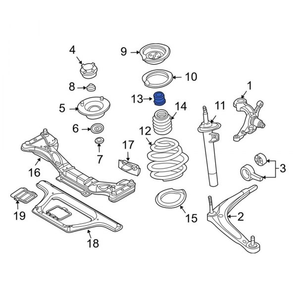 BMW OE 31336778545 Front Suspension Strut Bumper