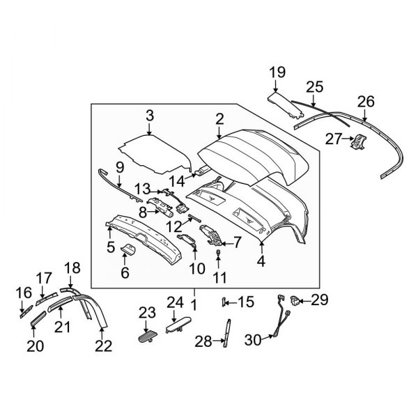 Convertible/Soft Top - Cover & Components (Power Top)