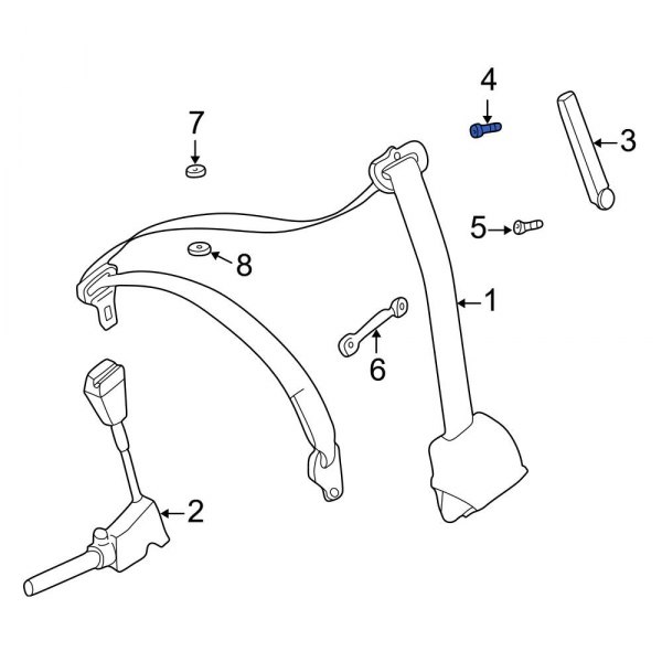 Seat Belt Height Adjuster Bolt