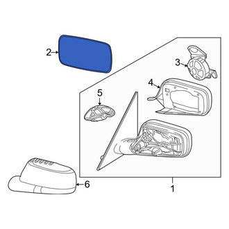 BMW OE - Front Left Door Mirror Glass