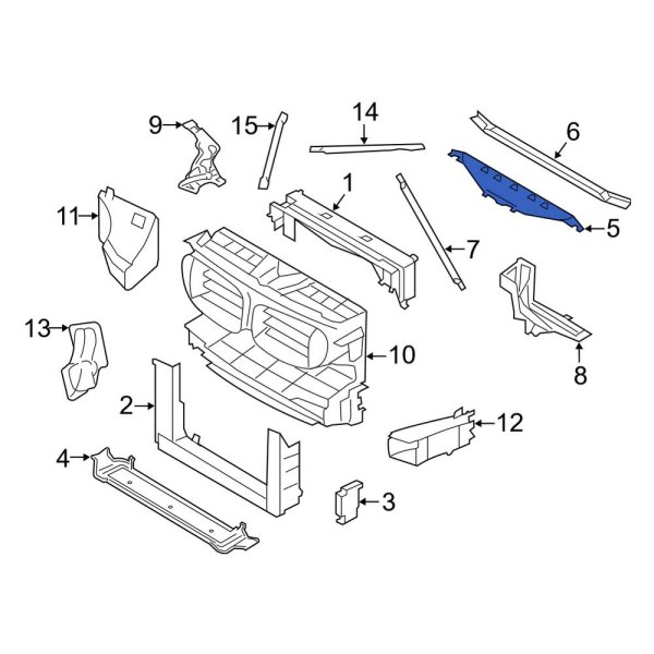 Bmw Oe 51647199417 - Front Upper Radiator Support Tie Bar