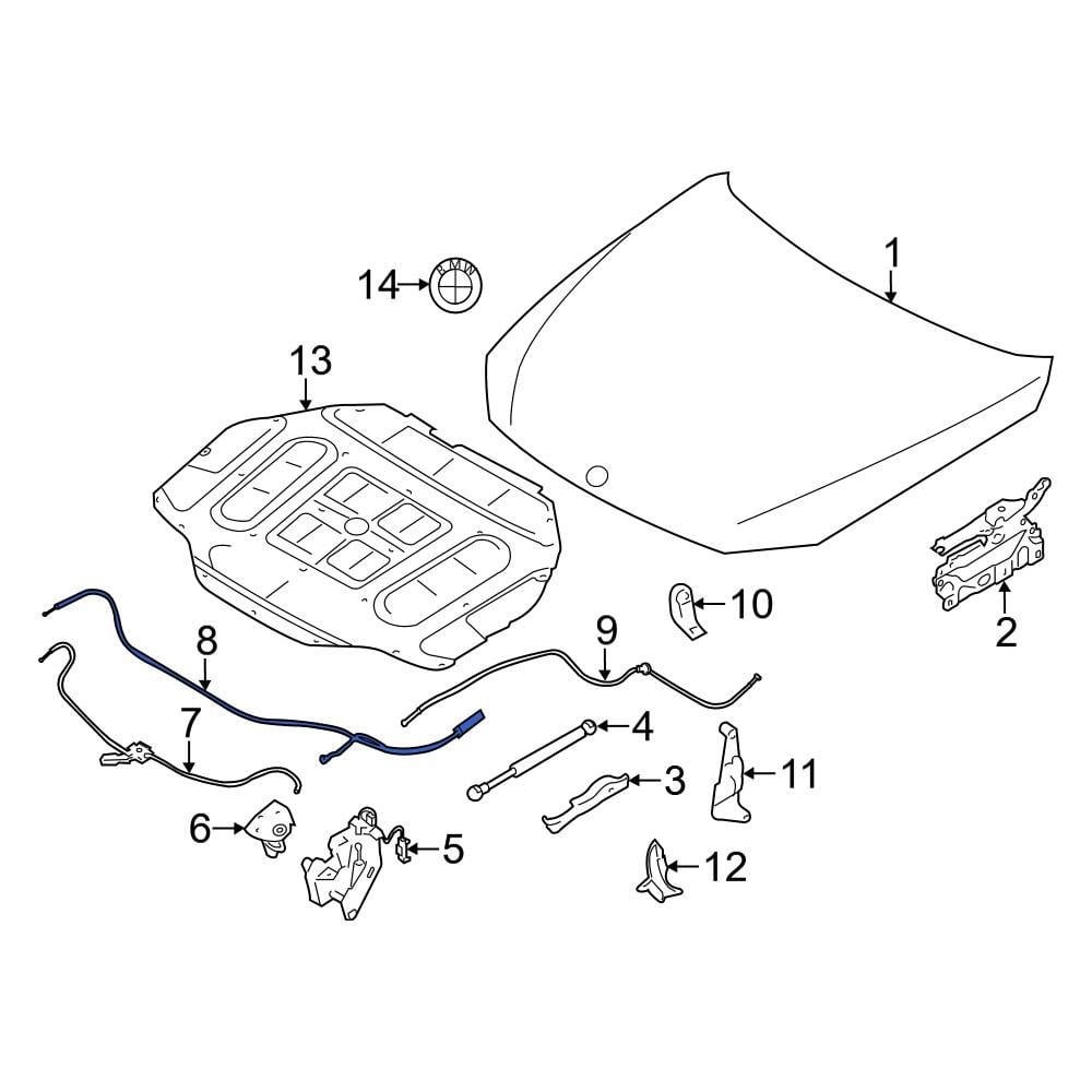 BMW OE 51237183773 - Front Hood Release Cable