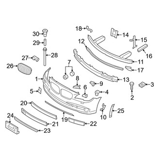 BMW OE - Front Bumper - Bumper & Components (W/O M Package)