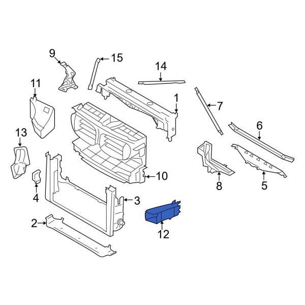 BMW OE 51747224660 - Front Center Radiator Support Air Duct