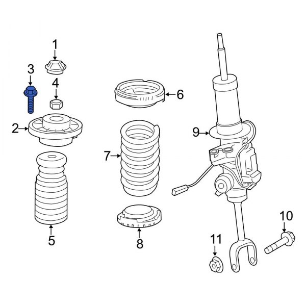 Suspension Strut Mount Bolt