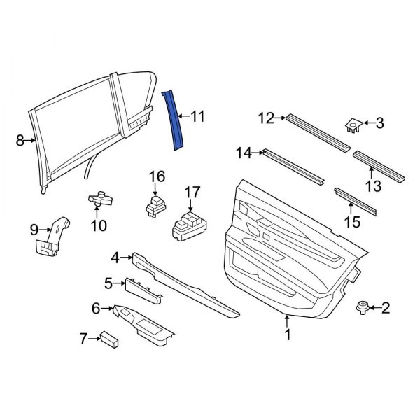 Door Glass Sunshade Bracket