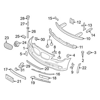 BMW OE - Front Bumper - Bumper & Components (W/O M Package)