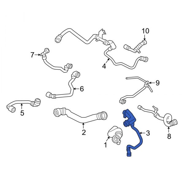 BMW OE 11538485578 - Right Turbocharger Coolant Line