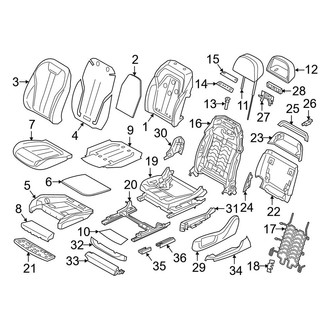 BMW OE - Seats & Tracks - Passenger Seat Components (With Comfort Seats, W/O Executive Lounge Seating)