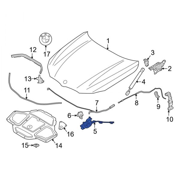 BMW OE 51237347404 - Front Left Hood Latch