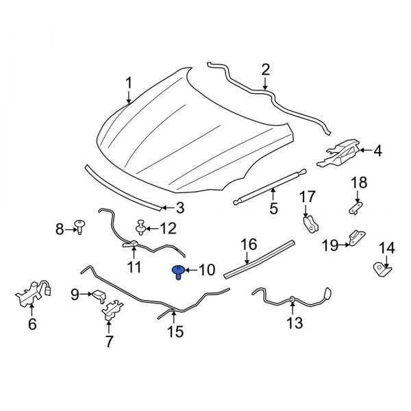 Hood Latch Striker Plate Bolt