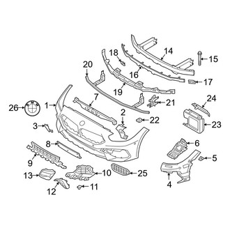 BMW OE - Front Bumper & Grille - Bumper & Components (With M Sport Package), (sDrive30i)