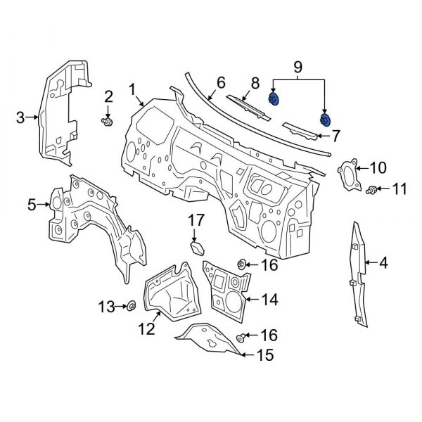 Dashboard Panel Insulator Clip