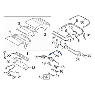 BMW OE - Left Convertible Top Tonneau Cover Seal