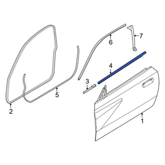 BMW OE - Front Right Rearward Door Window Belt Weatherstrip