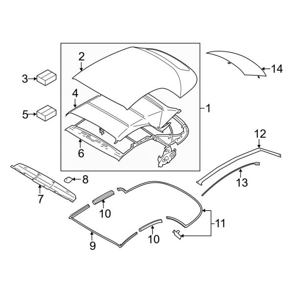 Convertible/Soft Top - Frame & Components