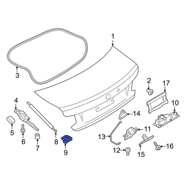 BMW OE 51247458724 - Rear Deck Lid Stop Buffer