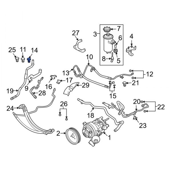 Power Steering Pressure Line Bolt