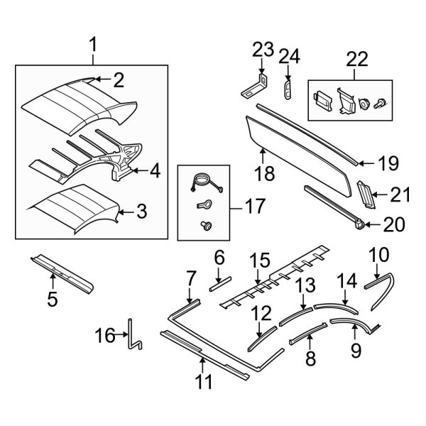 Convertible/Soft Top - Frame & Components