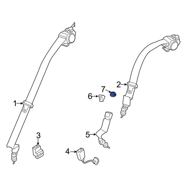 Seat Belt Retractor Cover Nut