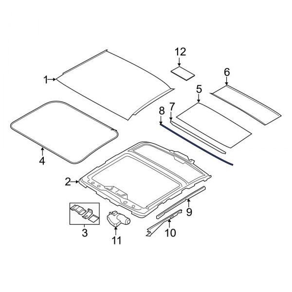 BMW OE 54107278073 Front Sunroof Drip Rail Seal