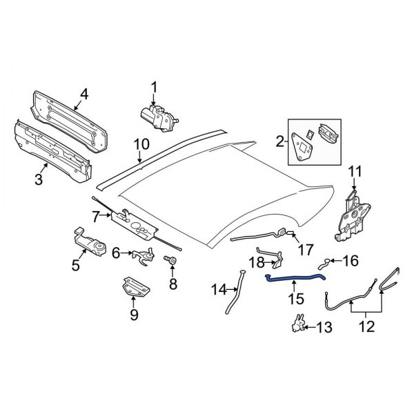 Convertible Top Stowage Compartment Drain Hose