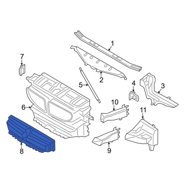 BMW OE 51647211508 - Front Upper Center Radiator Support Air Duct