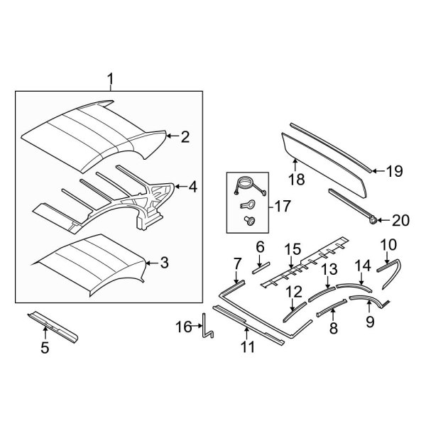 Convertible/Soft Top - Frame & Components