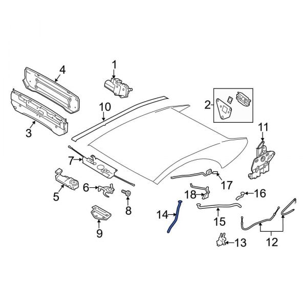 BMW OE 54347249553 - Front Convertible Top Stowage Compartment Drain Hose