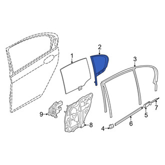 BMW OE - Rear Right Vent Window Assembly