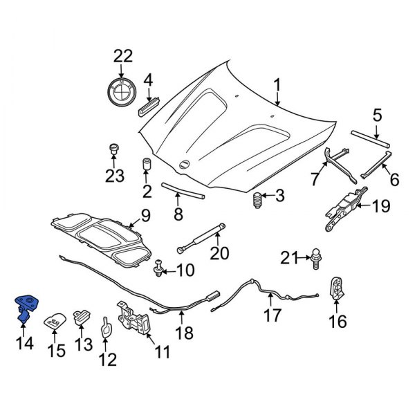 Bmw Oe Front Hood Safety Catch