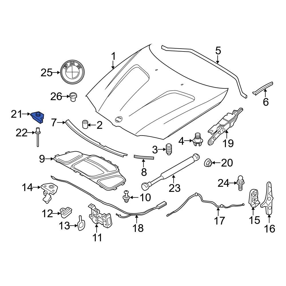 BMW OE 51237295780 Front Hood Pop Up Spring