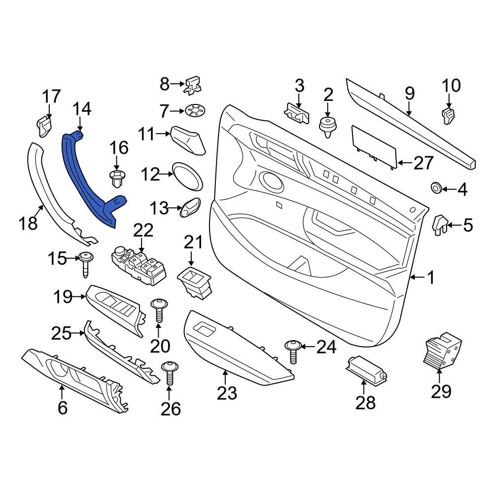 BMW OE 51417246212 - Front Right Interior Door Pull Handle