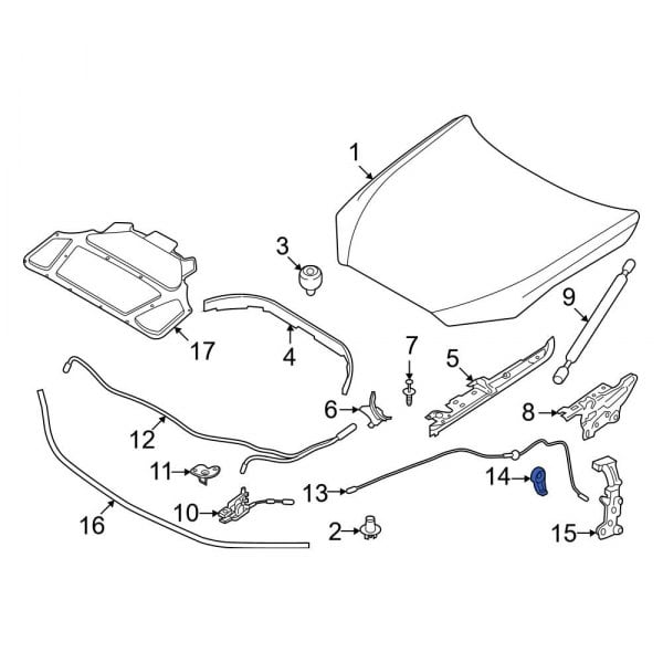 BMW OE 51237943204 - Front Hood Release Handle