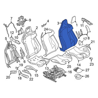 BMW OE - Front Left Seat Back Cushion Cover