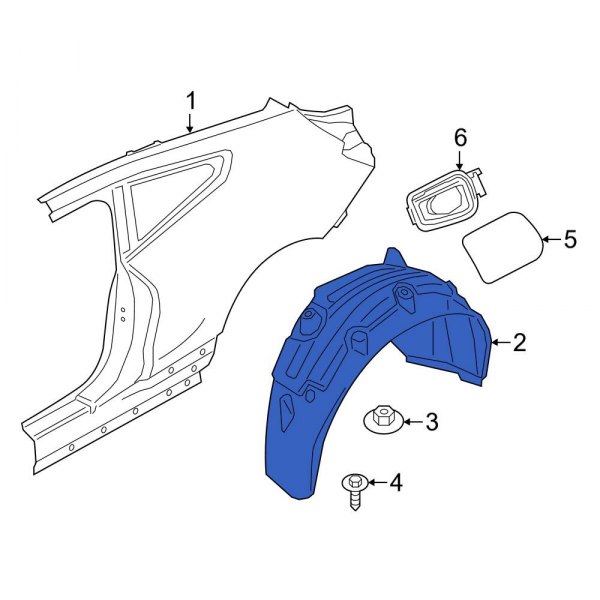BMW OE 51719627874 Rear Right Quarter Panel Splash Shield