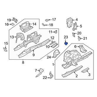 BMW OE - Rear Left Convertible Top Latch Mount Base