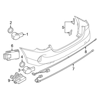 BMW OE - Rear Bumper - Electrical Components (W/O Sport Design), (eDrive40)