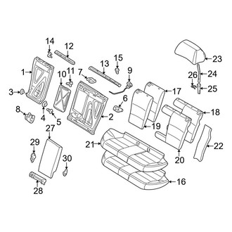 BMW OE - Seats & Tracks - Rear Seat Components (With Folding Seat), (Sedan)
