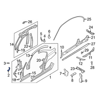 BMW OE - Right Lower Body A-Pillar Baffle Plate